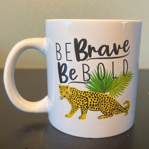 Royal Norfolk BE BRAVE BE BOLD Jungle Cat / Leopard / Cheetah Ceramic Mug